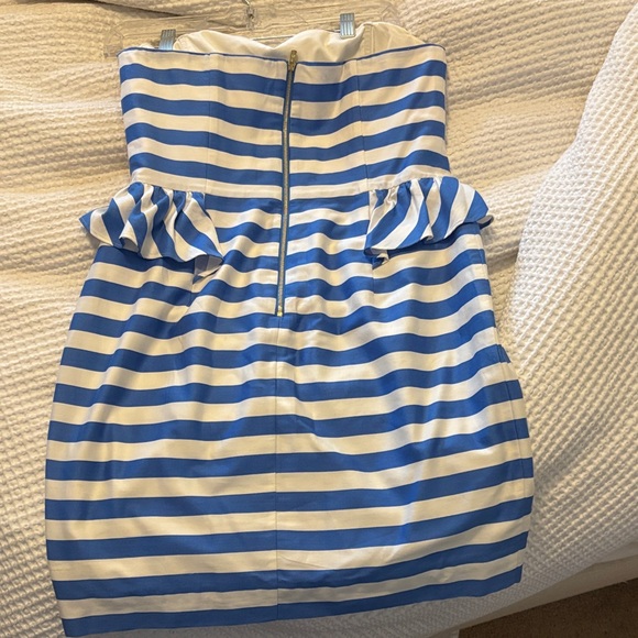 Lilly Pulitzer Strapless Blue and White Dress - Picture 2 of 5